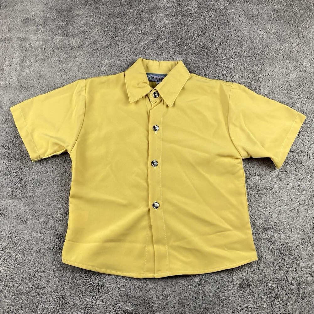 Lavana USA Shirt Buttons Womens 4 Yellow Short‎ Sleeve
